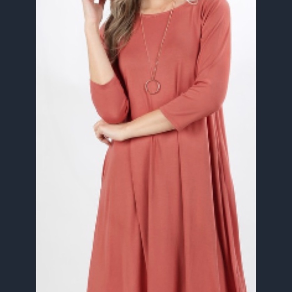 Rose 3/4 sleeve Dress NWT
